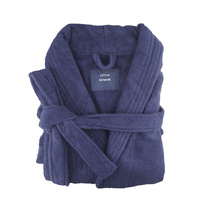 small medium egyptian cotton terry toweling bathrobe navy