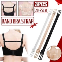 3Pcs Lady Nonslip Elastic Adjustable Band Bra Strap Holder Strap Racer Back Clip - White+Beige+Black