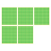 8/13/25/50mm Sticker Dots Adhesive Round Labels Circular Scrapbooking Light Green - 13mm 132 Dots - 5 Sheets