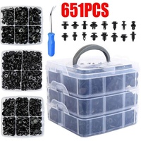 651Pcs Car Trim Body Clips Kit Rivet Retainer Door Panel Bumper Plastic Fastener