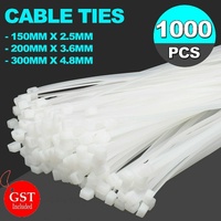 250-1000X Cable Ties Zip Ties Nylon Uv Stabilised Bulk White Clear Cable Tie - 4*200mm 500 PCS