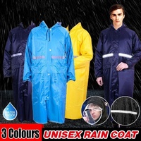 Unisex Waterproof Raincoat XL Size Lightweight Hooded Long Work Outdoor Overcoat - Yellow