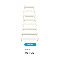 No Tie Elastic Silicone Shoe Laces 16PCS Shoelaces for Sneakers and Runners - White 16PCS
