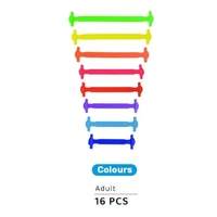 No Tie Elastic Silicone Shoe Laces 16PCS Shoelaces for Sneakers and Runners - Colours 16PCS
