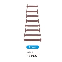 No Tie Elastic Silicone Shoe Laces 16PCS Shoelaces for Sneakers and Runners - Brown 16PCS