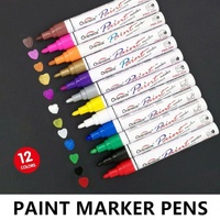 Multicolour Permanent Paint Marker Pens for Tyre Metal Glass Rubber - White
