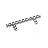 Silver Kitchen Cabinet Door Handles Matte Black Stainless Steel Door Drawer Pull T Bar - 300mm/192mm