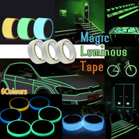 2cm x 3m Glow in the Dark Fluorescent Tape Self-Adhesive Strip for Marking and Decor - Green 2cm*3m