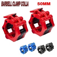 50mm Barbell Clamp Collar Clip Olympic Weightlifting Lift Spring Lock - Black