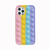 Rainbow Pop Fidget Toys Push It Bubble Phone Case For iPhone 7 8 Plus X XR 11 12 Pro Max - iPhone 11Pro