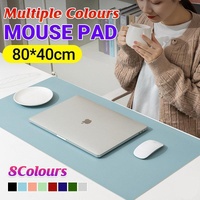 Large Leather Mouse Pad 80x40cm Desk Mat Gaming Extended Waterproof Anti Slip - Light Blue