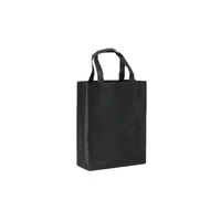 100PCS Reusable Non Woven Shopping Bags Eco Friendly Washable Tote Bags Black - 41X35X12CM