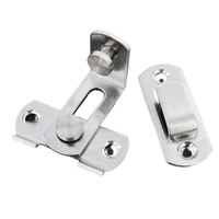 2 Sets 90 Degree Sliding Door Latch Lock Catch Kit for Home Use - Right-Angle-Silver-L
