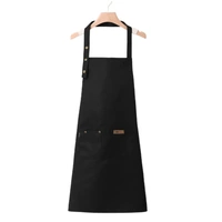 Adjustable Work Apron Neck Strap Waist Tie Kitchen Cooking Bib Apron Men Women - Black