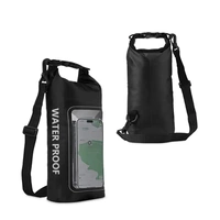 Outdoor Crossbody Bag Two-in-One Mobile Phone Waterproof Bag PVC Swimming - Black