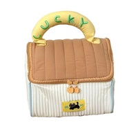 Cute Cabin Cosmetic Bag Large Capacity Portable Travel Storage Handheld Wash Bag - Brown