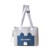 Portable Breathable Adjustable Crossbody Pet Carrier Bag Large Capacity for Pet - Blue