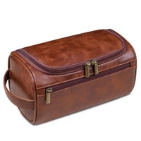 Large Capacity Waterproof Travel Toiletry Bag Cosmetic Organizer Multifunctional - Red Brown