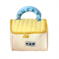 Cute Cabin Cosmetic Bag Large Capacity Portable Travel Storage Handheld Wash Bag - Yellow