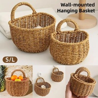 Imitation Rattan Woven Storage Basket Shelf Organizer Wash Rack for Home Decor - Large