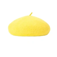 Women Ladies Beanie Wool French Beret Newsboy Hat Cap Winter Warm Hats Girls - Yellow