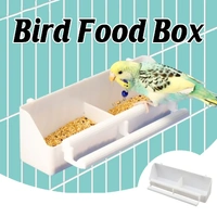 Bird Food Feeder Trough Box Water Bowl Container Cage Accessories Easy Install