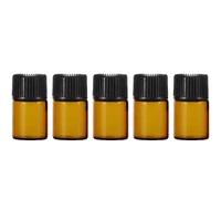 5pcs 2ml-5ml Amber Glass Orifice Reducer Bottles Sample Vial Dram Essential Oils - 2ml