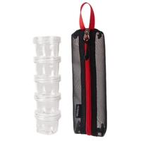 5PCS Outdoor Camping Spice Container Set Travel BBQ Seasoning Storage Box Use - Black