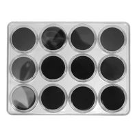 Transparent Round Gemstone Display Box Organizer Case with Lid Storage Packaging - Black