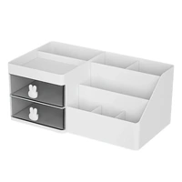 Cartoon Drawer Type Cosmetic Jewelry Storage Box Desktop Student Stationery Box - White