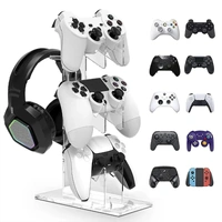 3 Tier Gamepad and Headset Display Stand for Gaming Accessories Organization - Transparent