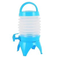 5.5L Outdoor Water Container Camping Folding Water Beer Juice Travel Bucket Use - Blue