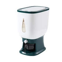 10kg Rice Storage Bucket Household Metering Rice Container Large Capacity - Green