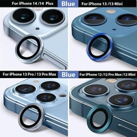 For iPhone 14/14 Plus Metal Camera Lens Glass Screen Protector - Blue