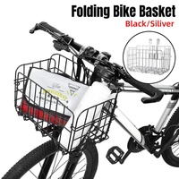Foldable Bicycle Basket Front and Rear Hanging Storage Rack Bike Accessories - Black