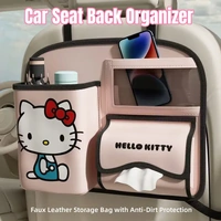 Vehicle Seat Back Organiser PU Storage Bag Foldable Trash Bin Multi Pocket Holder