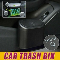 Mini Car Trash Bin with Lid Multifunction Rubbish Can for Vehicle Office Desktop Use