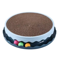 Cat Scratcher Turntable Toy Large Round Corrugated Board Nest Scratch Resistant - Blue