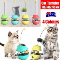 Cat Treat Dispenser Toy Ball Kitten Selfplay Interactive Tumbler Multifunction - Red