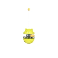 Cat Treat Dispenser Toy Ball Kitten Selfplay Interactive Tumbler Multifunction - Yellow