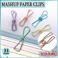 10X Spring Paperclips Metal Wire Hollow Out Clips 33mm Mini Binder Paper Clip - Green