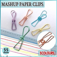 10X Spring Paperclips Metal Wire Hollow Out Clips 55mm Mini Binder Paper Clip - Gold