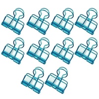 Solid Color Hollow Out Swallowtail Metal Binder Bookmark Clips Office Supplies - Blue