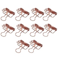 Solid Color Hollow Out Swallowtail Metal Binder Bookmark Clips Office Supplies - Rose Gold