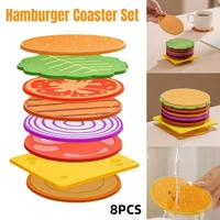 8pcs Anti Slip Coasters Set Insulated Drink Mats for Home Table Protection