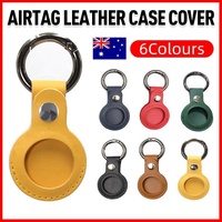 For Apple Airtag Leather Case Cover Air Tag Keychain Holder Sleeve Shell Tracker - Blue