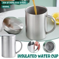400ml Thickened Double Layer Insulated Stainless Steel Cup Portable Durable