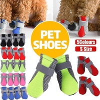 4PCS S Size Anti Slip Waterproof Protective Dog Shoes Rain Boots Pet Socks Booties - Red