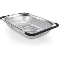 Stainless Steel Sink Basket Vegetable Washer Drain Rack Kitchen Storage Holder - 18x27x8cm