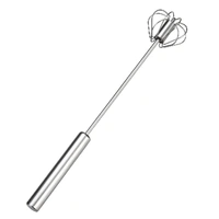 Stainless Steel Semi-Automatic Egg Beater Hand Pressed Kitchen Baking Tool - 10 Inch